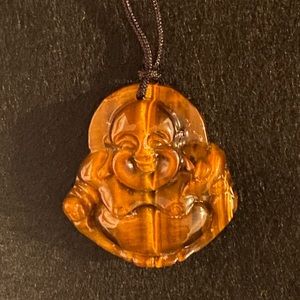 Tiger’s Eye Laughing Buddha Pendant